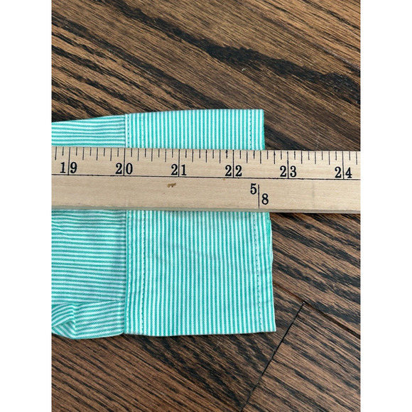 NWT Everlane The Silky Cotton Mint Green White Stripe Button Down Shirt Size 4 - Picture 10 of 11